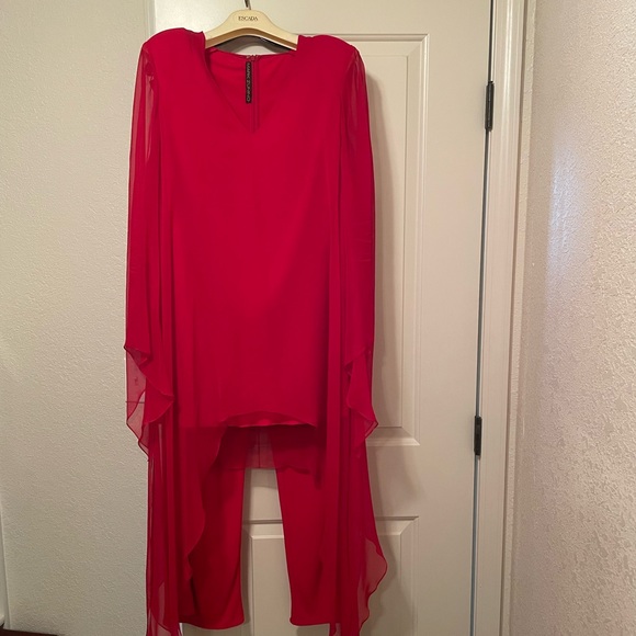 Mark Zunino Red 3-Piece Silk/Chiffon/Crepe Design Formal/Wedding/Holiday - Picture 1 of 7